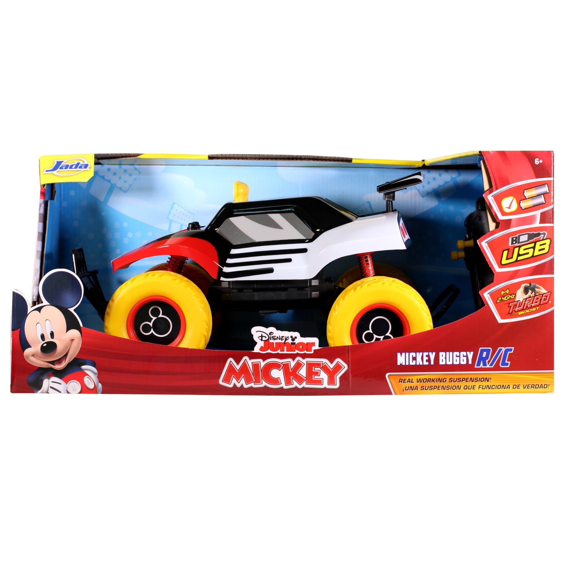 Jada Toys Disney Junior Mickey Buggy RC - 1:14 Scale - Red & Yellow